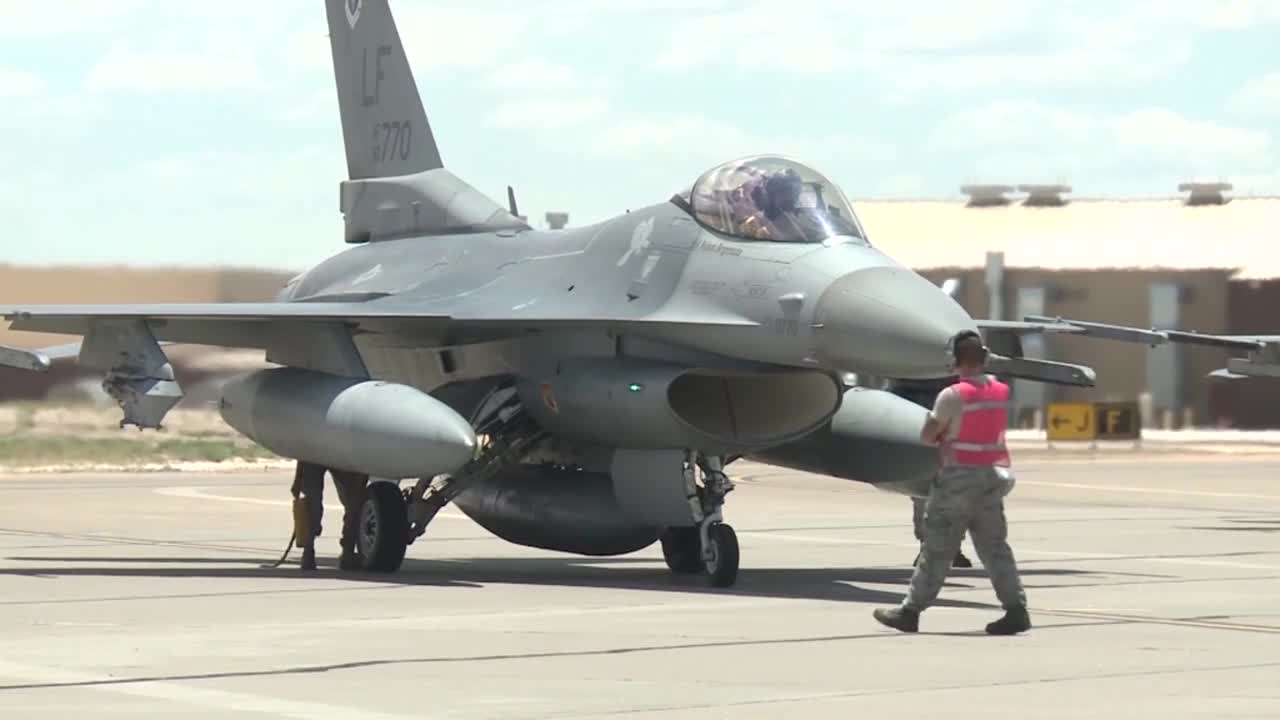 Actual U.S. F-16 on a military flight line